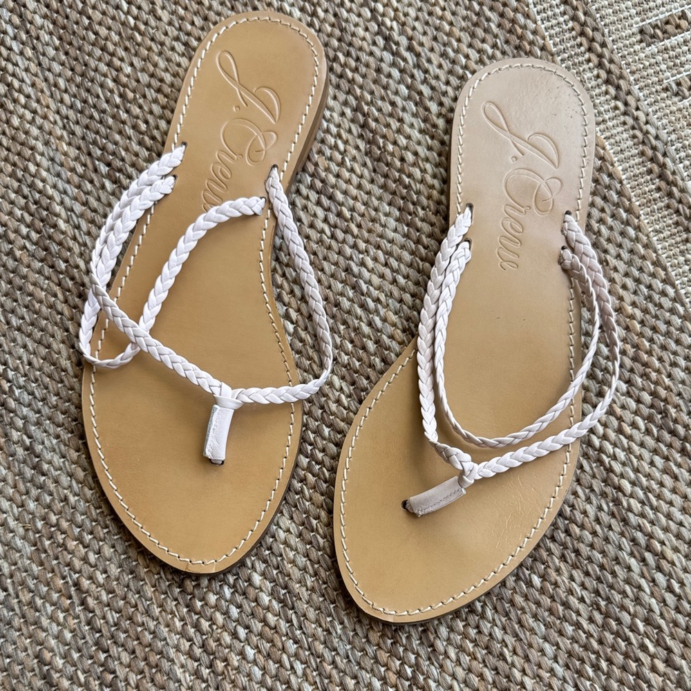 J. Crew Women's Cream Braided Sandals